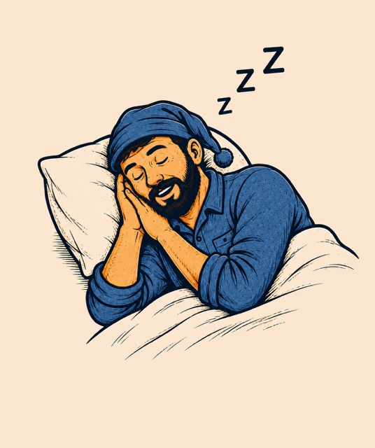 A cartoon graphic of the Big Rig Buddy in bed, denoting 'after hours'.