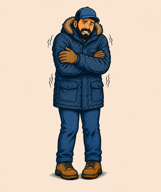 A cartoon graphic of the Big Rig Buddy cold.